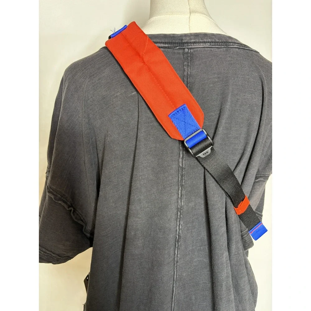 Puma Tan Crossbody Re.Gen Bag Blue Orange Accents Adjustable Padded Strap NWT